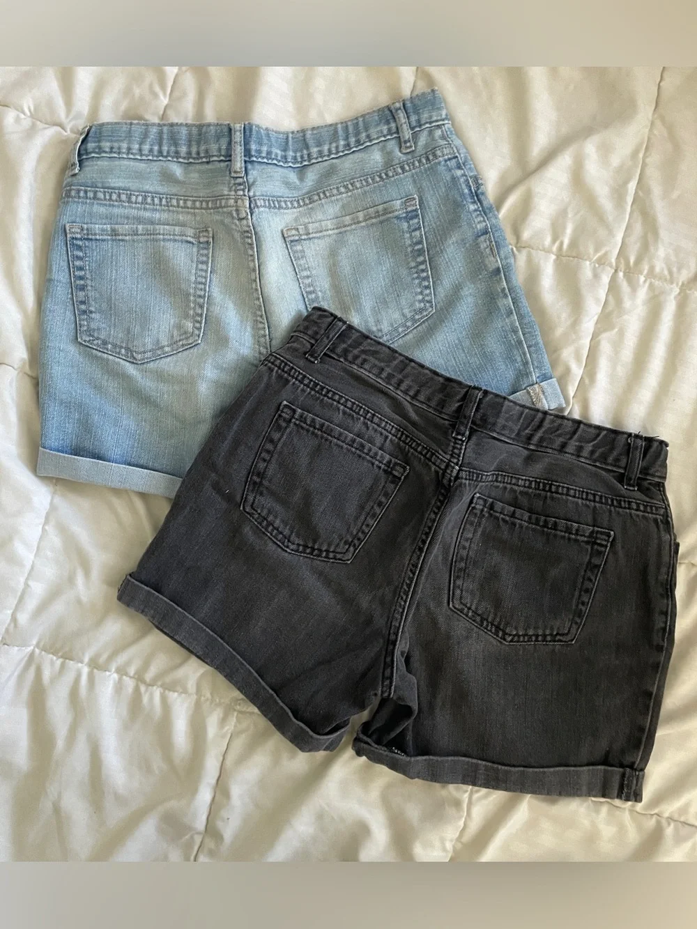 The Children's Place Girls Denim Shortie Shorts Size 14 Lot Of 2 Blue, Black